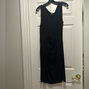 Catharine Malandrino black dress with side floral detail - Size L
